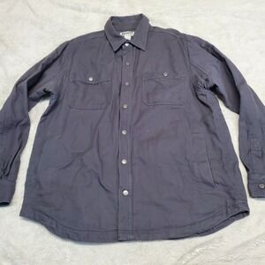 Duluth Gray Canvas Flannel Snap Utility Jacket Men Large Classic Casual Gorp